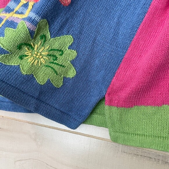 Vintage The Quacker Factory Pink Short Sleeve Flamingo Sweater Shirt Size XL - Picture 4 of 9